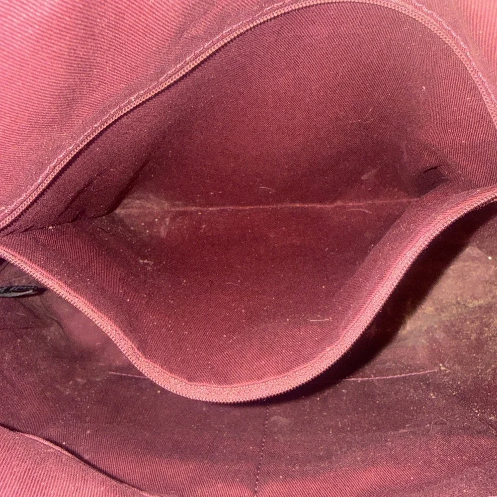 FOSSIL Cleo Large Hobo Shoulder Bag Burgundy Pebbled Leather Handbag Purse